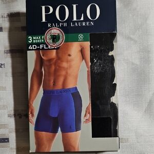 Polo by Ralph Lauren Men's Black and Royal Blue Boxer Briefs